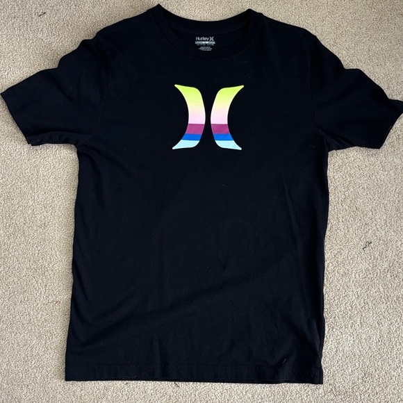 Hurley Boys Tee Black 18/20 – Neon Logo – 100% Cotton - Picture 3 of 6